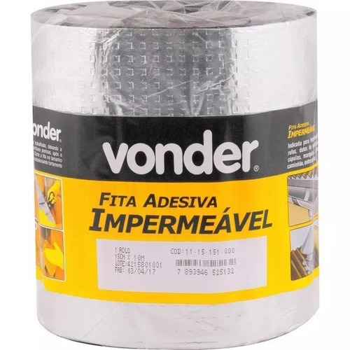 Imagem 2 de 2 de Fita Adesiva Impermeável 15cmx10m Vonder P Telhados E Calha