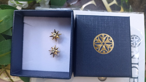 Arete Sol Nuevo 4 Baños De Oro 18 K Joyería Nice Pendientes (Usado)