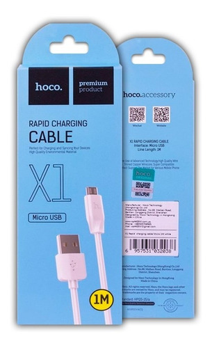 Cable Usb Carga Rápida Y Datos Premium Hoco X1 Original Ficha Microusb