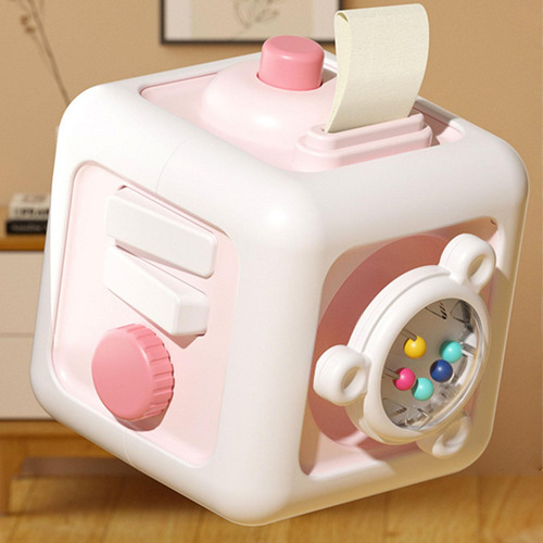 Montessori Busy Cube Activity Cube Infantil Habilidades Rosa