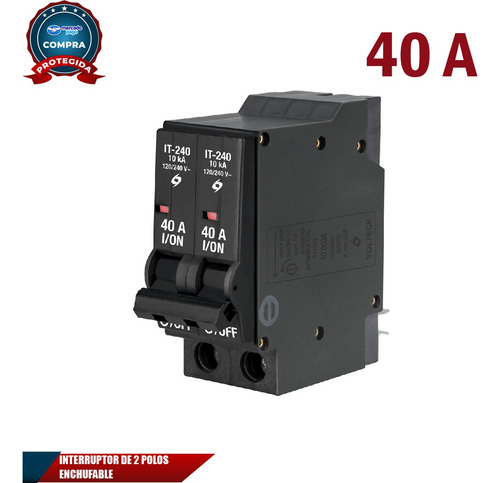 Interruptor De 2 Polos 40a, Enchufable 47511