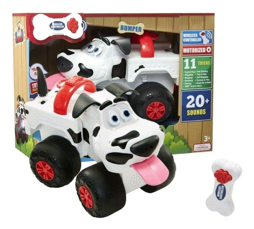 Carrinho De Controle Remoto - Cachorro Dálmata - Street Dog Cor Branco Personagem Bunper Dálmata