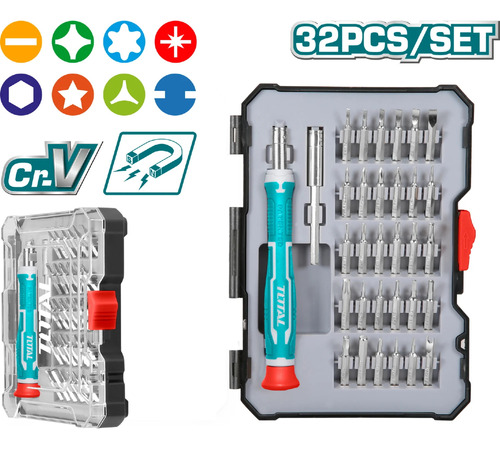 Juego De Destornilladores Precision 32 Pzas Total Tacsd30326