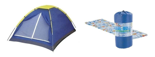 Kit Camping Barraca Para 4 Pessoas Iglu + 2 Colchonetes