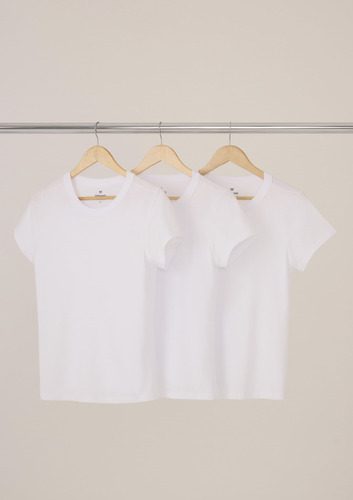 Kit Com 3 Camisetas Femininas Básicas Hering