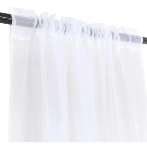Cortina Velo Liso Con Presilla 140x220 Cm 2 Paño Blanco Cortina Velo Liso Con Presilla 140x220 Cm 2 Paño Blanco
