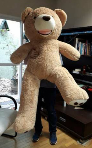 Imagem 5 de 7 de Urso Gigante Caramelo Pelúcia 1,60 Mts 160cm + Lacinho Love