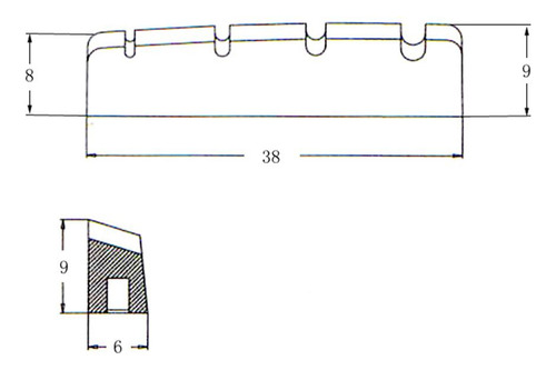 Puente De Cuerdas De Bajo De Tallado En Silla De 38 Mm