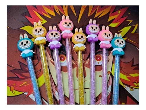 12 Lápices Infinito Con Goma Kawaii La Bubu Negro