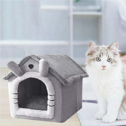 Casa De Perro Plegable Invierno Cálido Perro Villa Dormir S