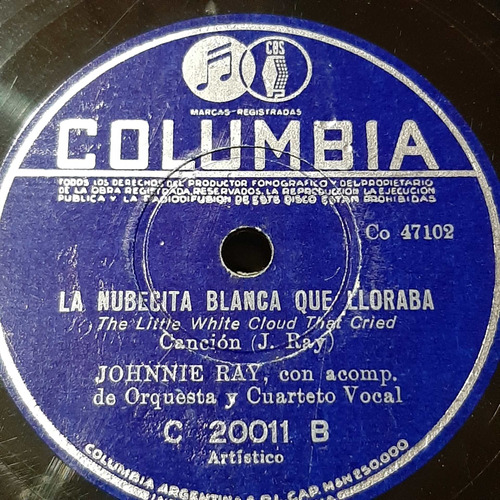 Pasta Johnnie Ray Con Orquesta Columbia C279