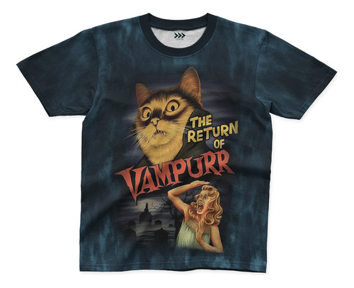 Playera/ Blusa Mujer Gato Vampiro Moda Halloween Retro