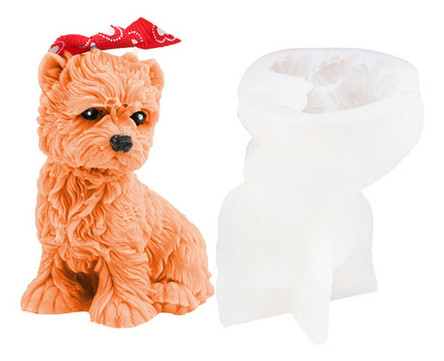 Xr Molde De Vela Para Perros En 3d Con Forma De Caniche,