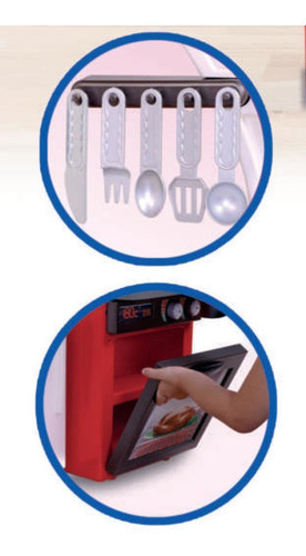 Mini Cozinha Infantil Armário Pia Fogão Geladeira Completa
