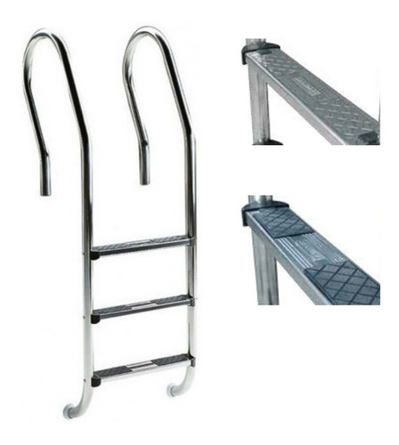 Escalera Para Piscinas 3 Peldaños Origen España Acero Inox.