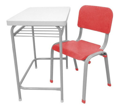 Carteira Escolar Infantil C/ Cadeira LG Flex Reforçada T3 Cor Vermelho