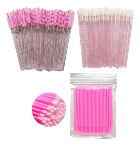 100 Microbrush + 50 Lip Brush + 50 Cepillos Para Pestañas