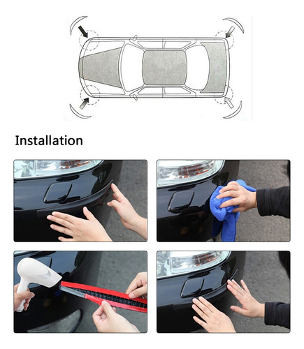 Protector De Parachoques Delantero Y Trasero Estilo Fibra De