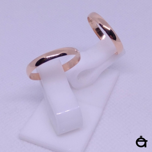 Imagen 3 de 5 de Argollas Matrimonio Oro 18k Media Caña 3g 3mm