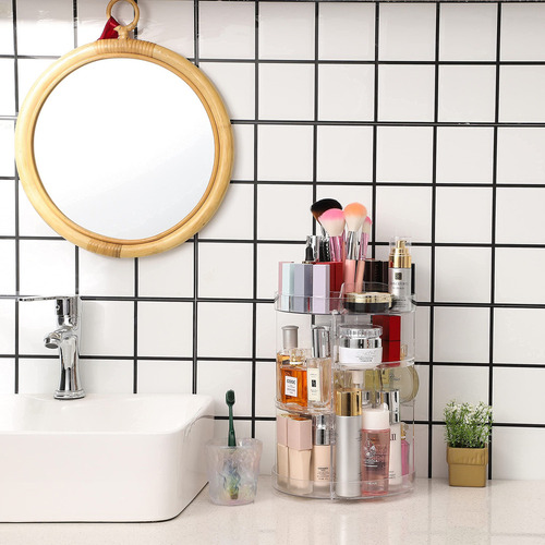 Organizador De Maquillaje Ajustable Transparente Que Gira 36