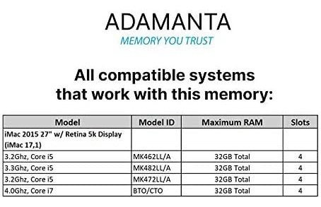 Memoria Ram Adamanta 16gb(2x8gb) P/ iMac Ddr3 1867mhz Sodimm