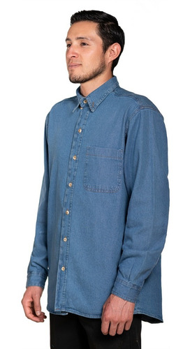 Imagen 5 de 7 de Camisa De Mezclilla Industrial Para Trabajo Uso Rudo