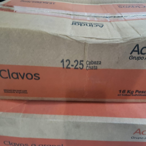 Clavos Acindar Cabeza Chata 12/25 - Caja X 16 Kg.