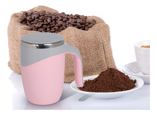 Taza De Café Con Agitación Automática, Rosa Con Cable