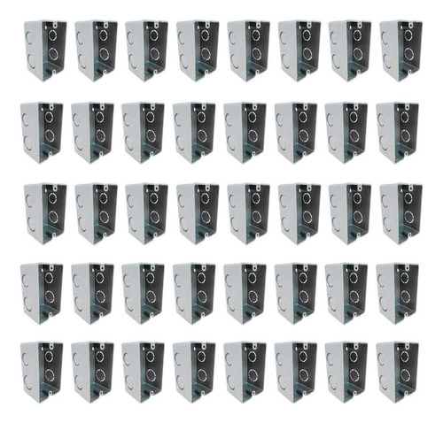 40 Caja Empotrar Plastica 3 Modulos Chalupa 2x4 Color Gris