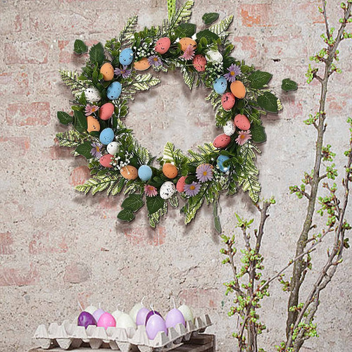 W Wreath Easter Decoration Simulation Color Foam Home Wall H