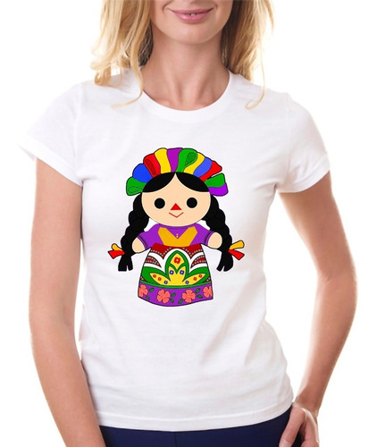 Playera Muñeca Maria Mexicana Full Color (5 Diseños, Elige)