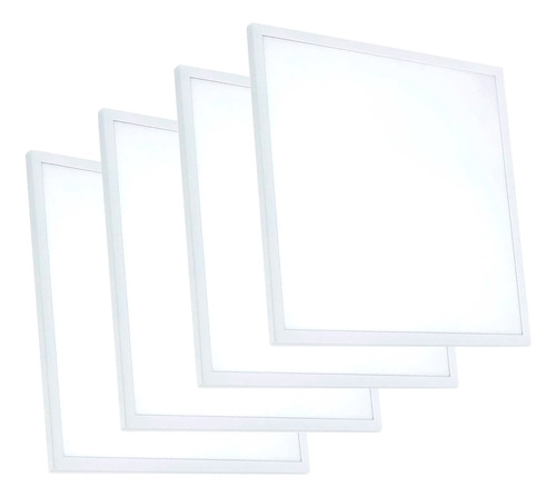Lampara Panel Luz Led 60w Cuadrado 60x60+ Clips Sujeccion X4 Estructura Blanca Fría