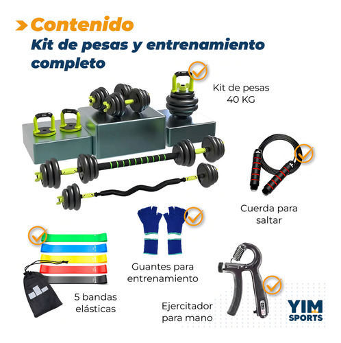 Set De Mancuernas Ajustables Pesas Alta Calidad 40kg Gym