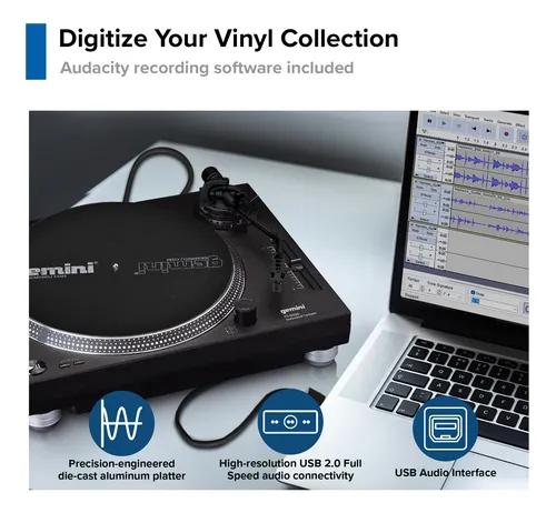 Tocadiscos De Accionamiento Directo Usb Con Preamplificador