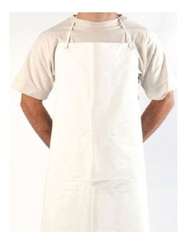 Imagen 2 de 8 de Delantal Pvc Pechera- Blanco- Refuerzo Abdom. 0,9m X 1,2m