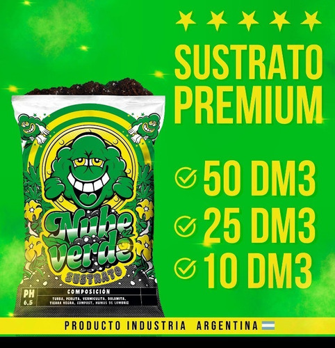 Imagen 2 de 4 de Sustrato Tierra Cultivo Nube Verde 25 Litros Star Grow Shop