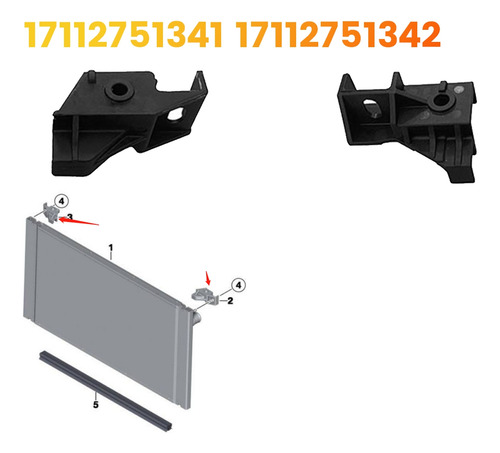 Soporte De Radiador De Coche, 1 Par, 17112751341, 1711275134