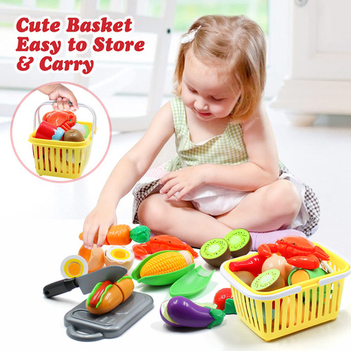 Juego De Juguetes De Cocina Pretend Play Peainbox Con 32 Art