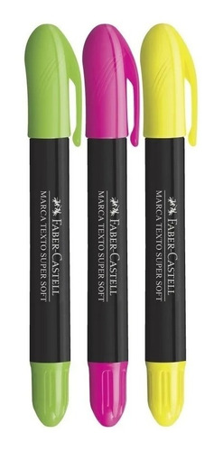 Marca Texto Supersoft Gel Kit Com 3 Unidades Fabercastell