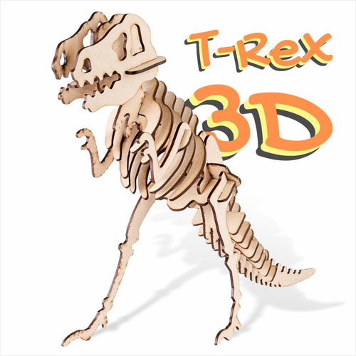 Dinosaurio P/armar 3d En Fibro Fácil T-rex | MercadoLibre