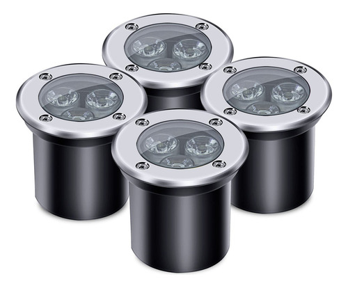 Paquete De 4 Luces Led De Paisaje 3w 12v Ip67 Blanco Calido