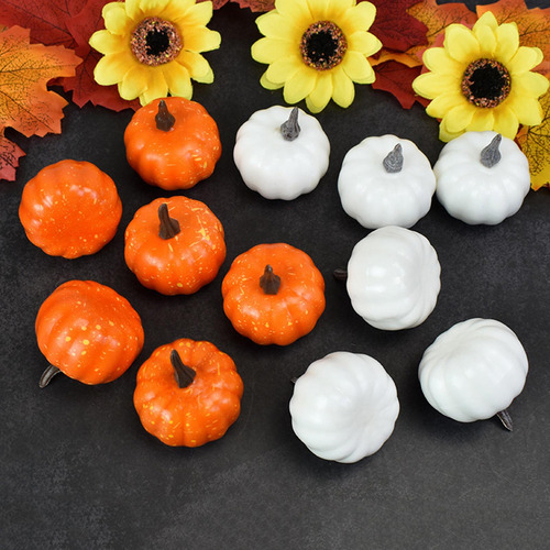 12 Uds. Modelo De Calabazas Falsas, Mini S Amarillo