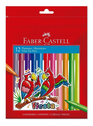 Plumones Fiesta X 12 Uds Faber Castell