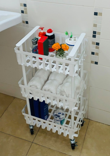 Carro Organizador Multiuso Cocina Baño Frutas Verduras Color Blanco