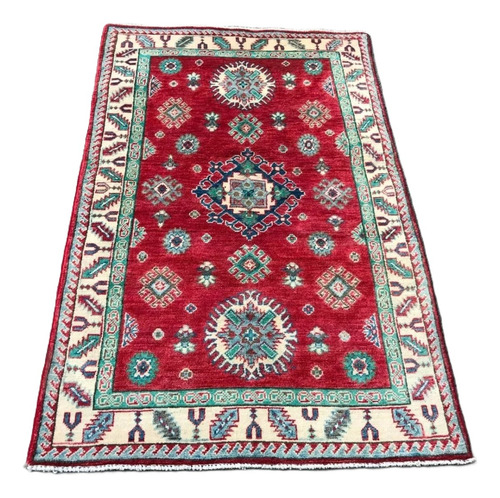 Alfombra Afgana Kazak Ariana Hecha A Mano 1.57 X 1.00