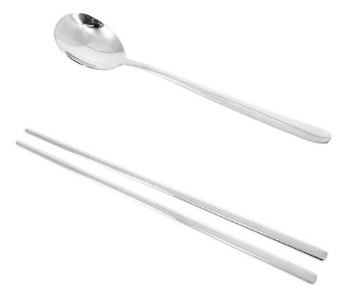 Ha Conjunto De 2 Pauzinhos E Colher De Aço Inoxidável