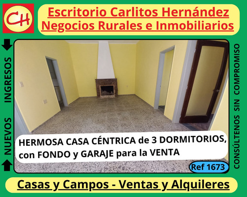 Ref 1673) ** V - Oportunidad De Inversión Hermosa Casa Céntrica De 3 Dormitorios, Fondo Y Garaje Para La Venta, Es En San José