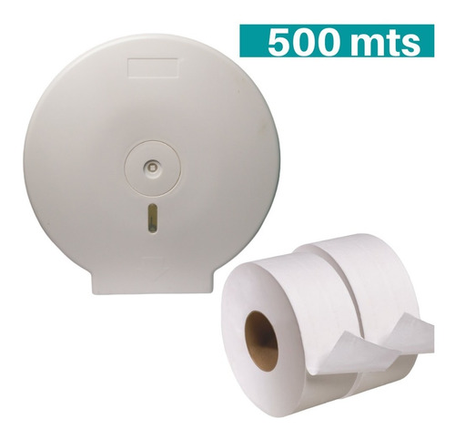 Dispensador Papel Higiénico Acrílico+  Confort 500 Mts