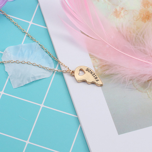 C 1 Par De Collares De Oro Y Plata Corazón Buenos Amigos