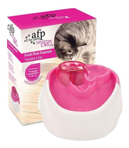 Bebedero Fuente Para Gato - 1 Litro Rosado/blanco